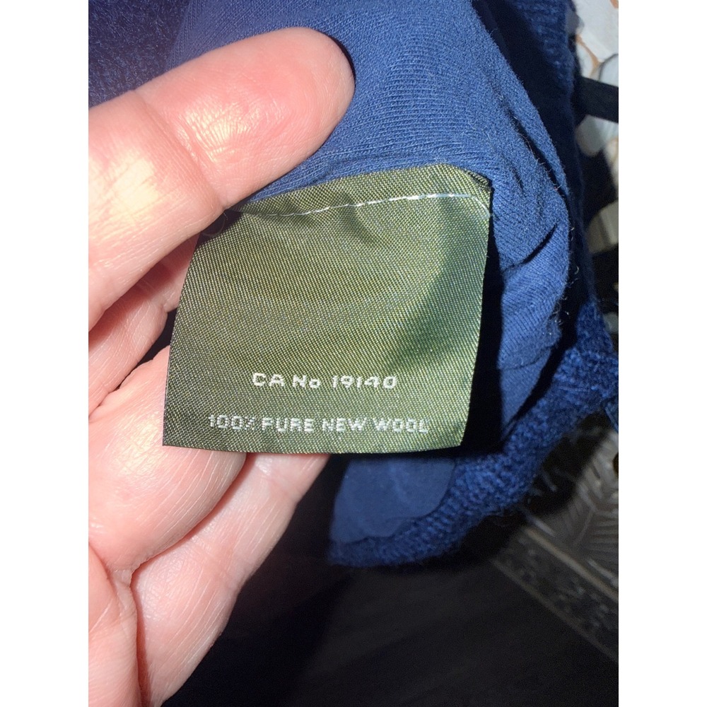 Aran Sweater Market Navy 100% Wool Zip Cable Knit Poncho XXL Made Ireland - Picture 5 of 12
